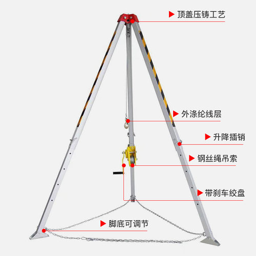 。消防救援三脚架应急三角架加厚有限空间深井多功能铝合金装置抢