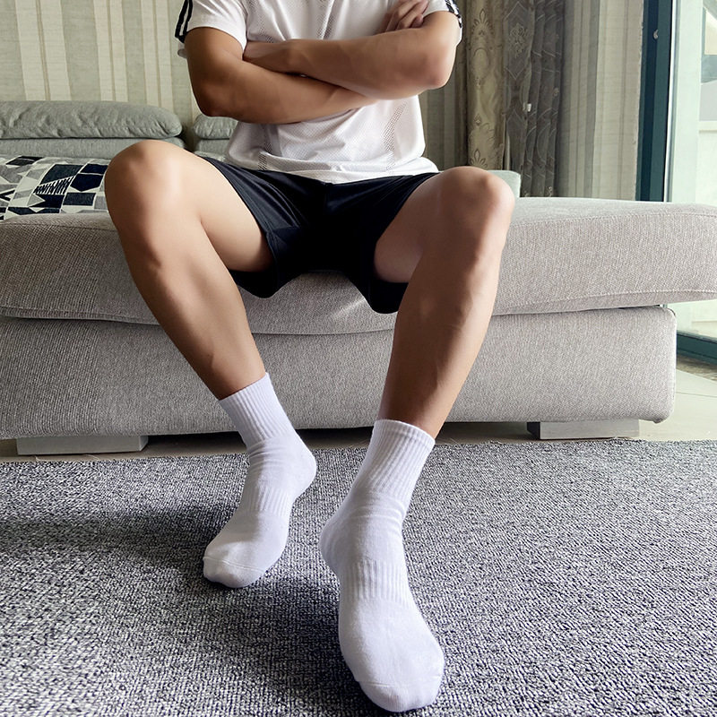 青少年男生运动袜毛巾底袜子男款纯棉短袜春夏季吸汗防臭男士船袜