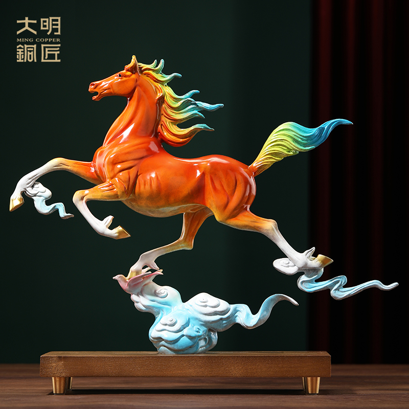 大明銅匠馬踏飛燕馬擺件客廳辦公室領(lǐng)導(dǎo)裝飾公司開(kāi)業(yè)商務(wù)喬遷禮品