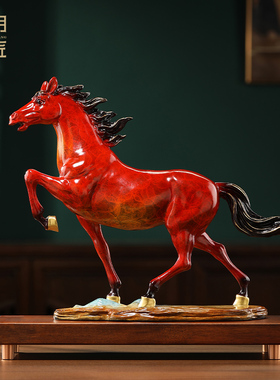 大明铜匠志在千里马摆件家居客厅办公室老板领导装饰乔迁开业礼品