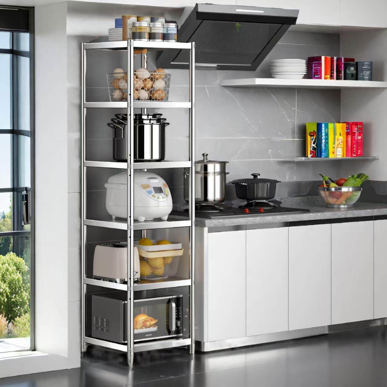 不锈钢厨房置物架落地多层微波炉烤箱收纳小架子家用储物货架锅架,厨房/烹饪用具,微波炉置物架,淘宝优惠券,粉丝福利购,淘宝优惠卷