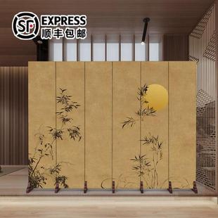 屏风隔断客厅禅意家用可移动折叠沙发背景会所茶室玄关办公室饭店