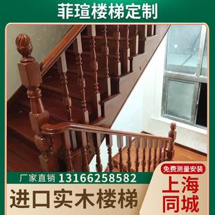 厂家直销上海同城楼梯实木扶手开放漆立柱栏杆护栏将军柱罗马柱