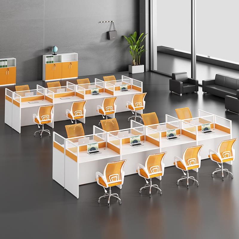 职员办公桌员工位办公室电话销售卡位屏风小卡座4四6人位桌椅组合