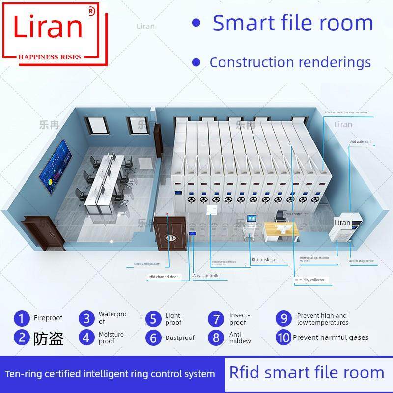 智能档案室紧凑型机柜智能档案库第十防建设恒温恒湿Rfid档案库紧