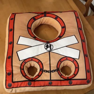 枷锁抱枕创意搞怪缉拿押送神器办公室靠背颈枕套头U型枕恶搞礼物