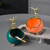 热销北欧创意烟灰缸家用客厅办公室防飞灰个性 轻奢摆件可爱简约装