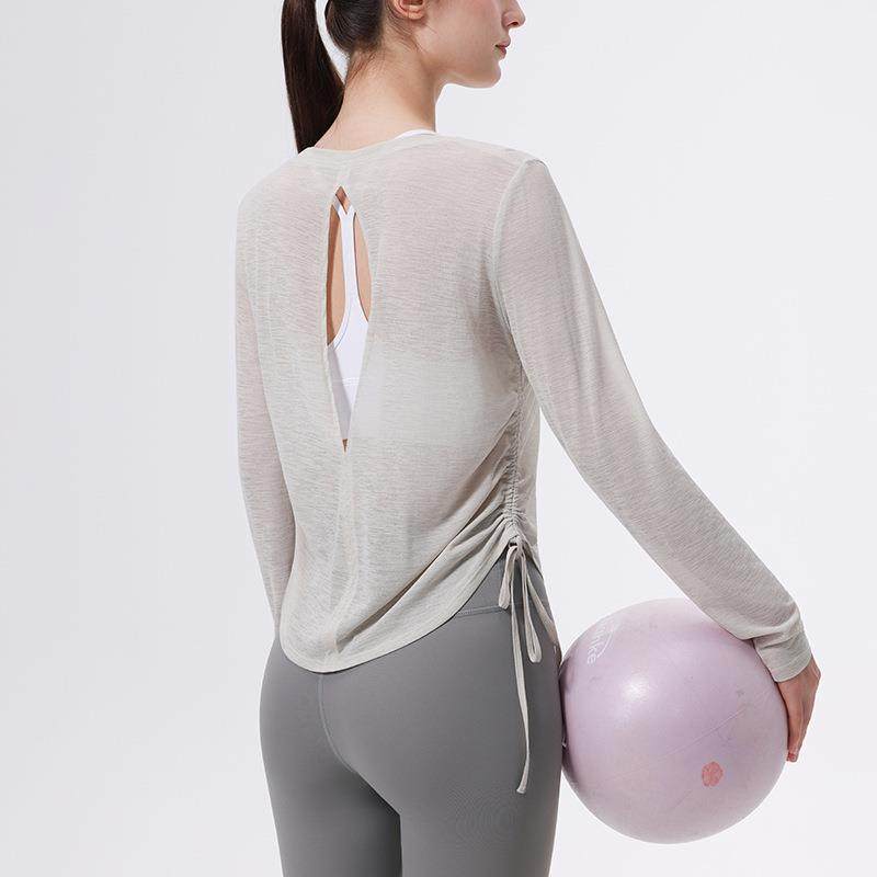 微透薄款美背镂空防晒罩衫女 系带健身长袖T恤普拉提瑜伽上衣秋,运动/瑜伽/健身/球迷用品,瑜伽套装,淘宝优惠券,粉丝福利购,淘宝优惠卷