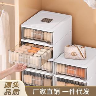 袜子分隔整理箱衣柜悬挂式 透明内衣收纳盒家用内裤 抽屉储物整理盒