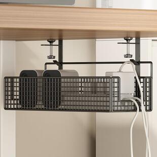 桌下理线器免打孔电脑桌底电线槽线路整理盒路由器走线神器