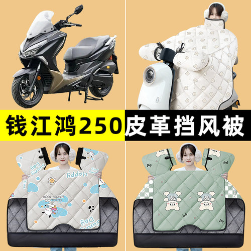 钱江鸿250纪念版踏板摩托车挡风被冬季加绒加厚改装装饰配件大全