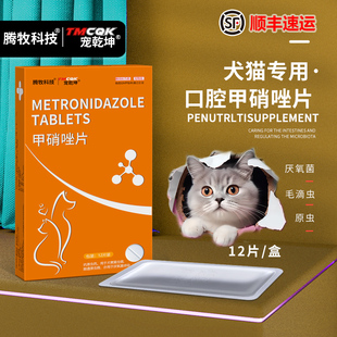 甲硝唑猫用甲硝锉狗狗猫咪甲硝唑片宠物厌氧菌引起口腔问题毛滴虫