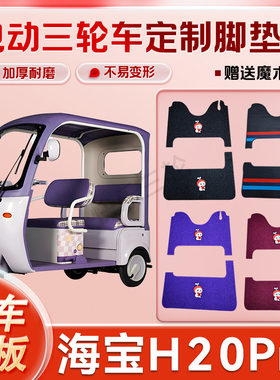 适用海宝H20Pro电动三轮车丝圈皮革雪妮丝脚垫防水耐磨耐用免裁