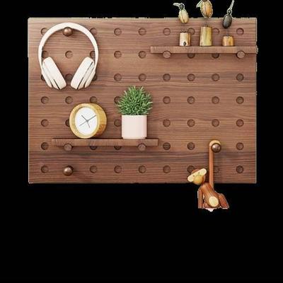 墙面置物架墙上实木挂板入户隔板收纳架展示架厨房洞洞板定制玄关