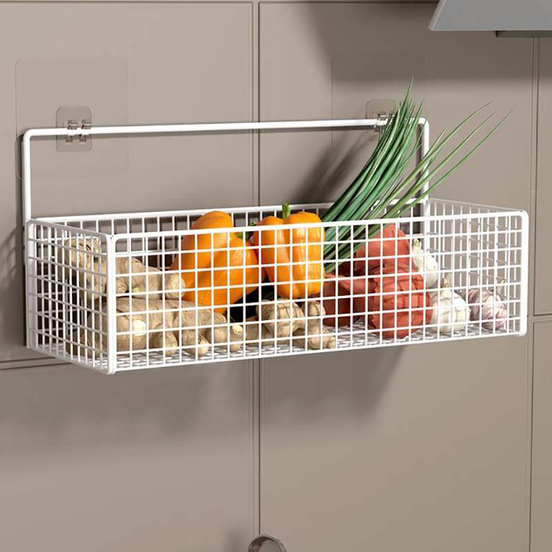 厨房放葱姜蒜收纳篮壁挂置物架神器墙上蒜头生姜挂篮姜蒜收纳筐盒