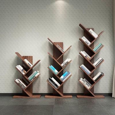 胡桃木书架落地多层客厅收纳架子全实木置物架储物隔板陈列展示架