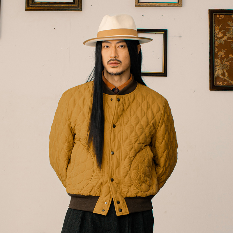 SOARIN YUPPIE【菱形格】美式复古棉服外套男新疆棉绗缝棉袄夹克