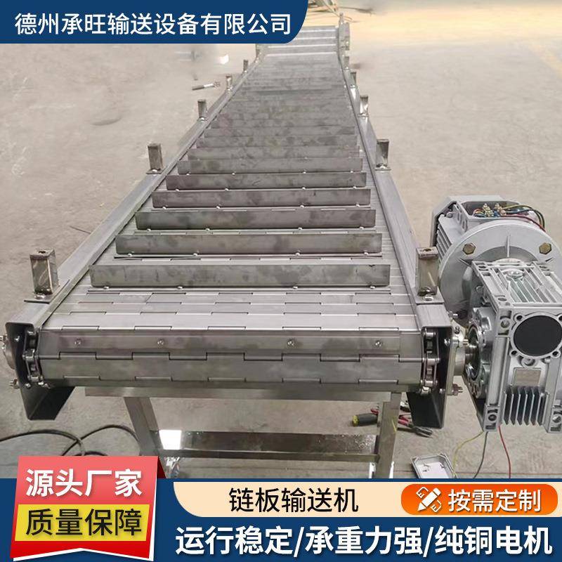 物料输送传送设备食品药品板链式传送设备小型清洗冷却链式传送机