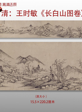 清代王时敏长白山图卷四王山水画