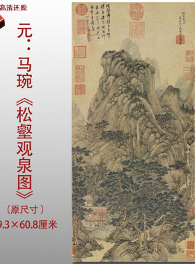 元代马琬松壑观泉图名家国画真迹