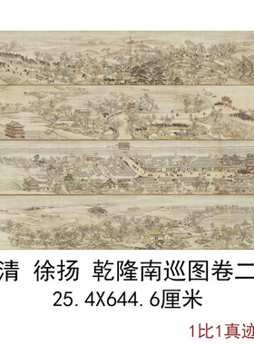 徐扬国画乾隆南巡图卷二复古人物