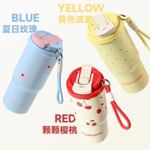 陶瓷内胆咖啡杯保温杯304不锈钢大容量双饮吸管水杯杯节日礼品