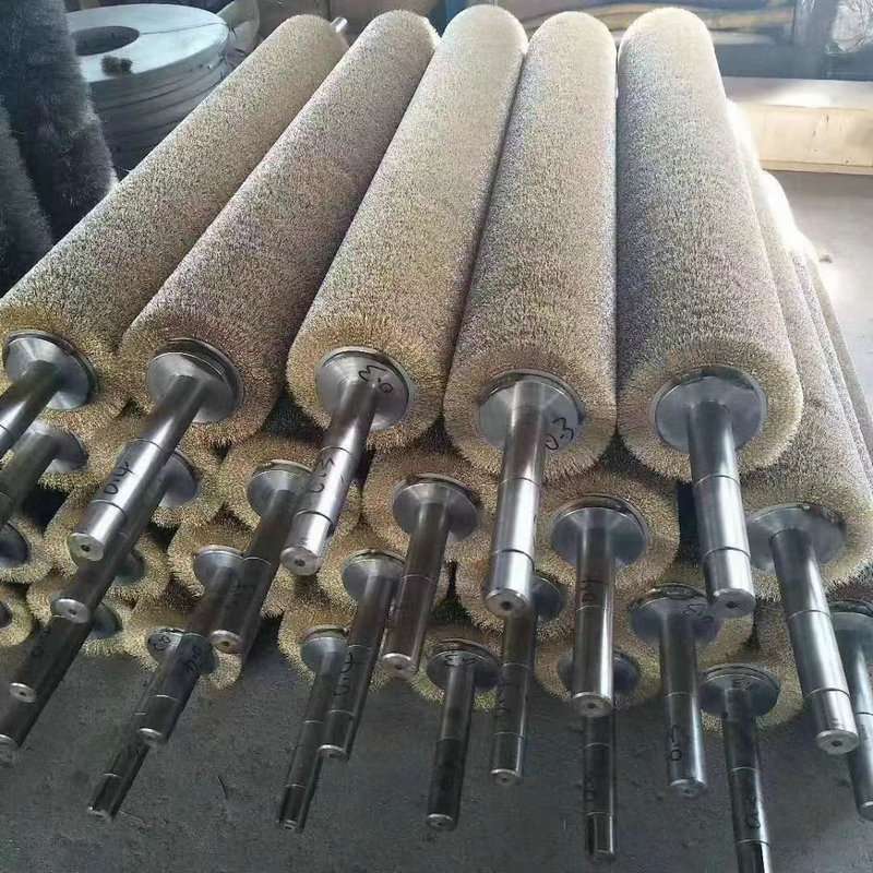 工业不锈钢丝毛刷辊金属拉丝抛光打磨除锈毛刷辊镀铜尼龙钢丝清洁