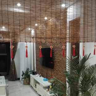 饰草席吊顶大卷遮光窗帘门帘阳台遮挡中式 精编芦苇帘子竹帘复古装