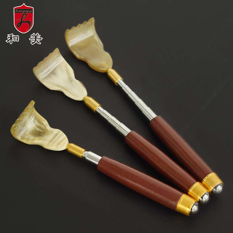 厂家 和美痒痒挠捶背不求人多款真牛角抓痒挠按摩捶牛角不求人