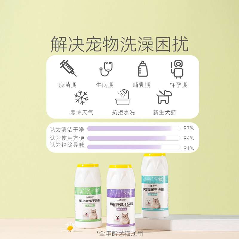 宠物干洗粉狗狗猫咪免洗澡泡沫除臭泰迪比熊幼犬专用宠物清洁用品