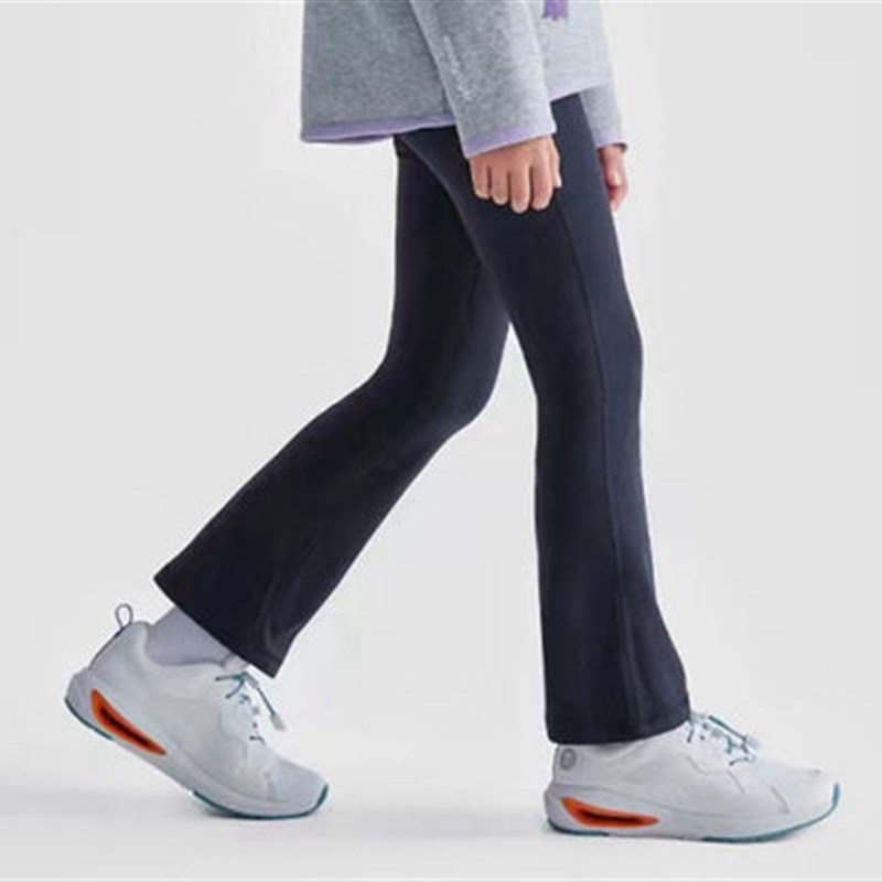 2024秋冬季新款纯色加绒保x暖女童瑜伽服长裤微喇小暖阳保暖紧身