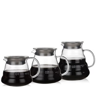 保温瓶 V60加厚玻璃咖o啡壶 咖啡分享壶 云朵壶 家用 手冲壶