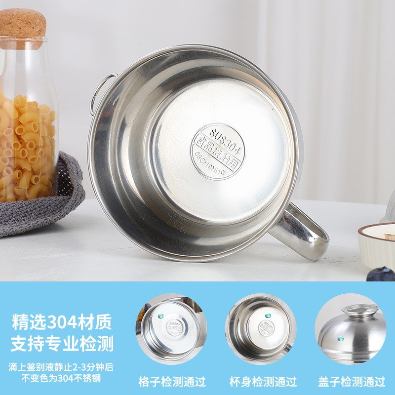 厂家304i不锈钢快餐杯学生分格饭盒加高泡面杯便当盒泡面神器