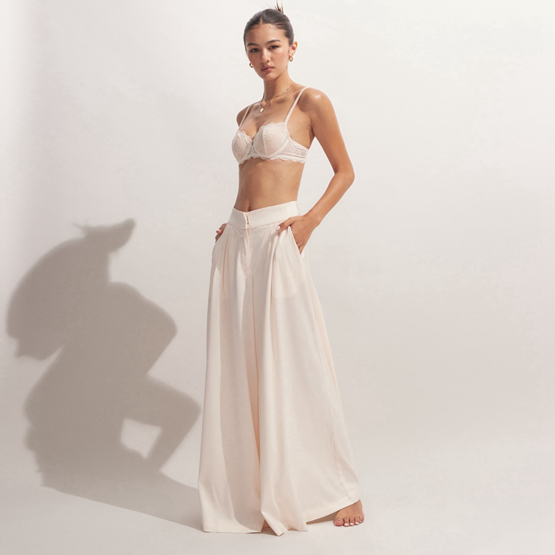 CARQ 法式气质裙裤缎面A字阔腿裤宽松休闲垂感夏季拖地长裤子女