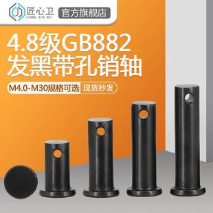 GB882发黑平头带孔销轴T型销轴定位销插销子M4M5M6M8M10M12M14M30