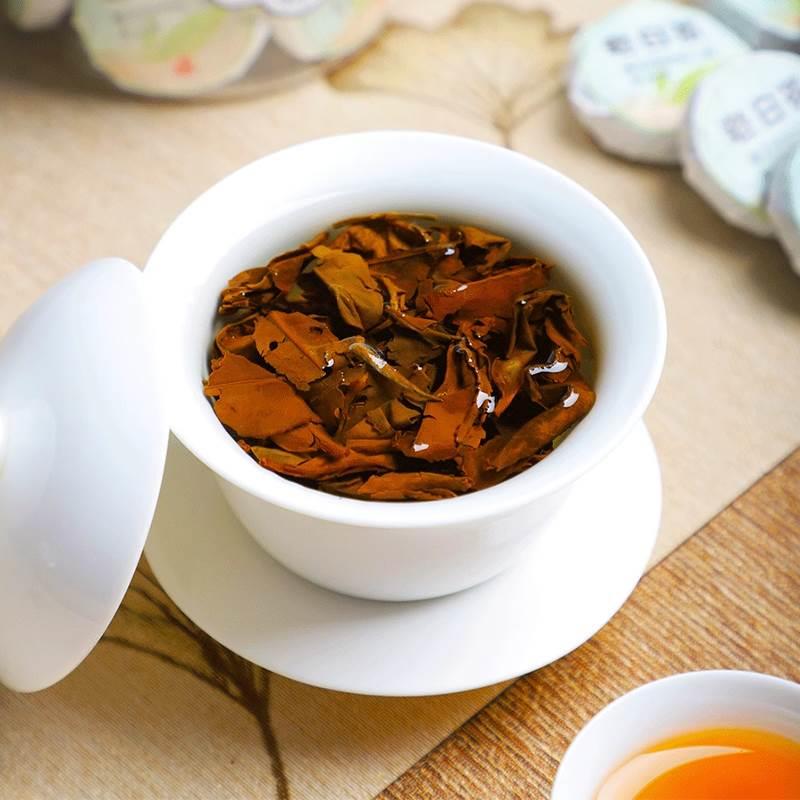 立香园福鼎老白茶寿眉枣香型陈年小茶饼正宗贡眉新会陈皮茶叶罐装