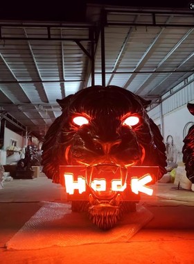 网红发光大老虎头雕塑酒