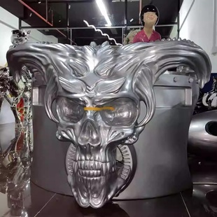 酒吧彷真骷髅DJ台KTV派对包房发光打碟台夜店led玻璃钢打碟机桌