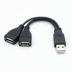 1 Male Plug To 2 Female Socket USB 2.0 Extension Line Data C