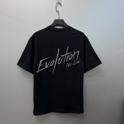 谢霆锋演唱会Evolution烫钻T恤立体满钻黑色短袖潮男宽松纯棉上衣