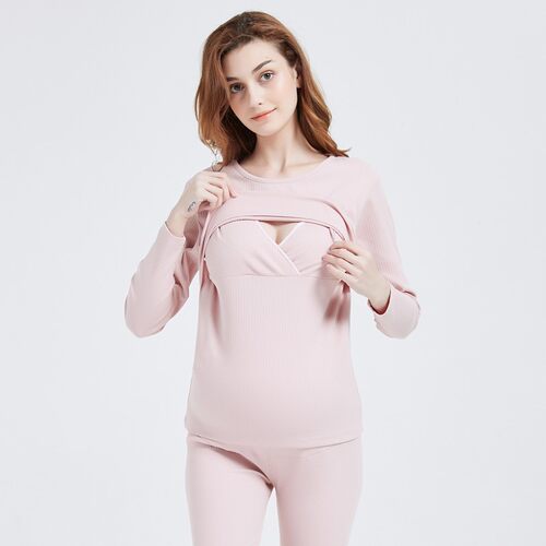 纯棉孕妇秋衣秋裤哺乳衣喂奶月子服春秋冬Q季怀孕期内衣睡衣