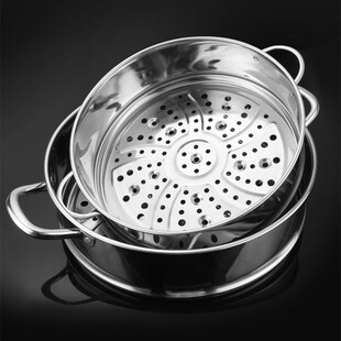 304不锈钢蒸格带耳柄通用电煮锅蒸笼奶锅蒸锅Y蒸屉带把手