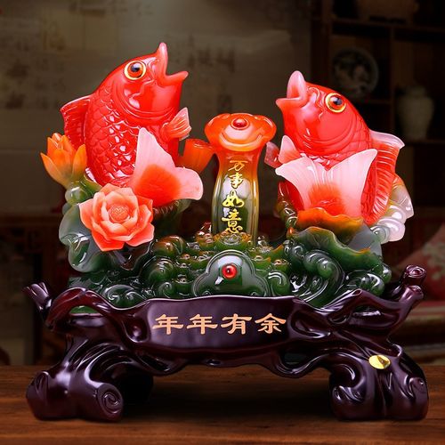 年年有余结婚庆用品鱼创意中式摆件电视酒柜办公客厅家居饰品