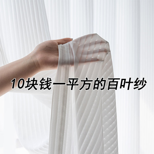 2023新款梦幻窗帘o竖百叶纱帘卧室透光不透人窗纱白色阳台客厅定