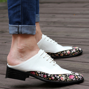 夏季凉鞋男士拖鞋男韩版潮拖鞋包头透气半拖鞋懒人皮鞋厚底高跟鞋