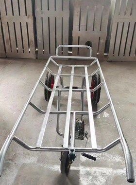 死猪拖车手动拉死猪车拖车加厚加重猪用三轮推U车 动物处理车