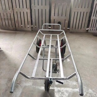死猪拖车手动拉死猪车拖车加厚加重猪用三轮推U车 动物处理车