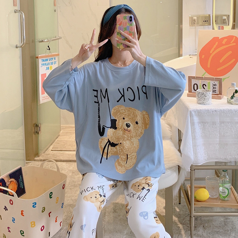 孕妇睡衣春秋季宽松产妇产后哺乳月子服夏天8月P份9喂奶棉质家居1