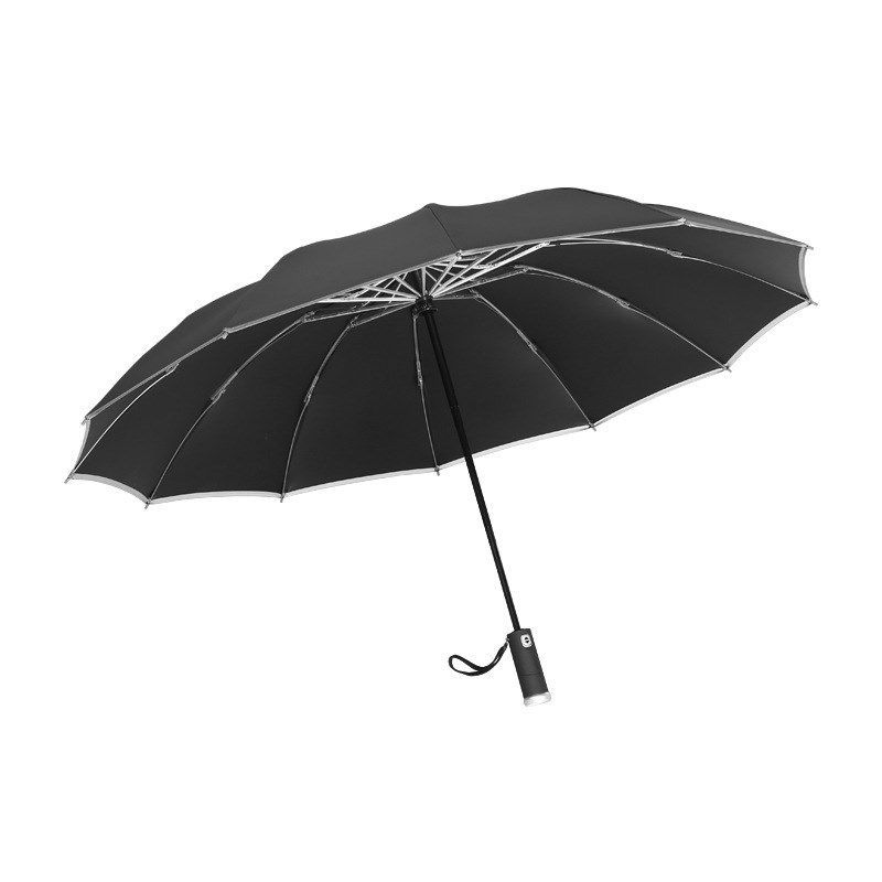 新款LED反向全自动灯光伞折叠晴雨破窗安全锤车用车载定制广告伞