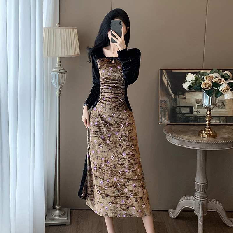 超好看复古丝绒旗袍连衣裙女秋冬高级感收腰显瘦气质内搭打底长裙,服饰配件/皮带/帽子/围巾,民族特色服配,淘宝优惠券,粉丝福利购,淘宝优惠卷